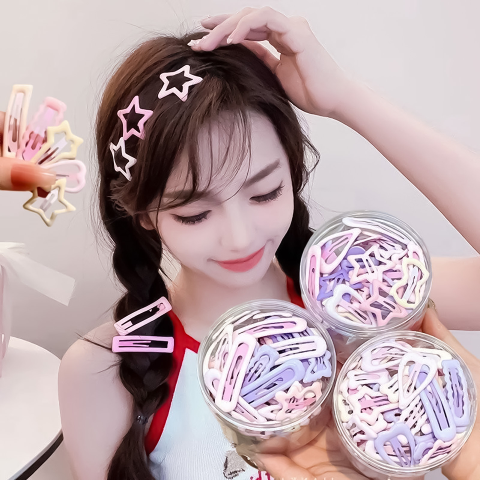 Korean Lifestyle & Kids Boutique - 3 Stück Kopfbedeckungs-Pins im süßen Stil,